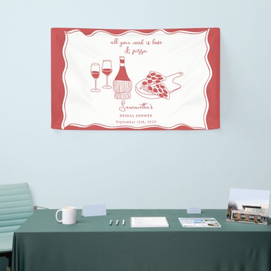 Italienische Pizza Brautparty Schild (Messeveranstaltung)