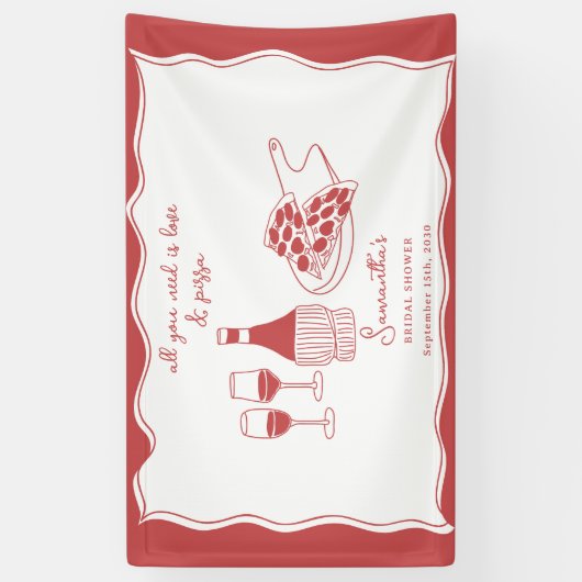 Italienische Pizza Brautparty Schild (Vertikal)