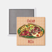 Italienische Pizza Magnet (Vorderseite/Rückseite)