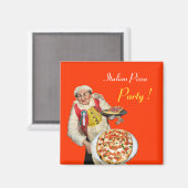 ITALIENISCHE PIZZA, orange Magnet (Vorderseite/Rückseite)