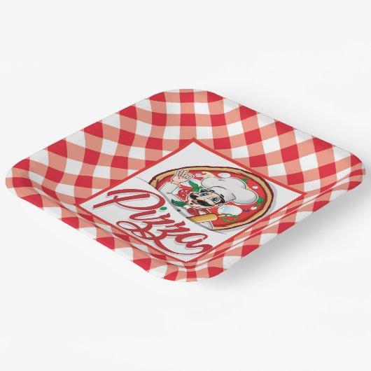 Italienische Pizza Pappteller (Gewinkelt)