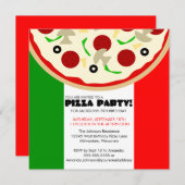 Italienische Pizza-Party Einladung (Vorne/Hinten)