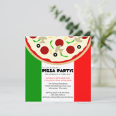 Italienische Pizza-Party Einladung (Stehend Vorderseite)