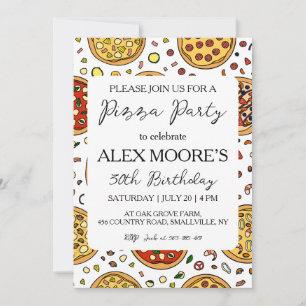 Italienische Pizza-Party Einladungen