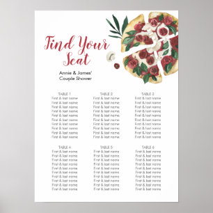 Italienische Pizza Party Seekarte Poster