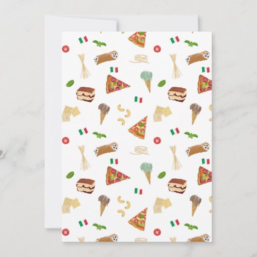 Italienische Pizza Pasta Holy Cannoli Babydusche Einladung (Rückseite)