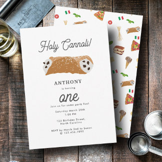 Italienische Pizza Pasta Holy Cannoli Geburtstag Einladung
