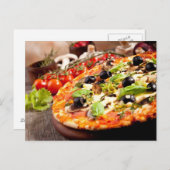 Italienische Pizza Postkarte (Vorne/Hinten)