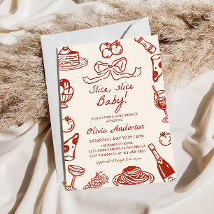 Italienische Pizza Slice Slice Babydusche Einladung