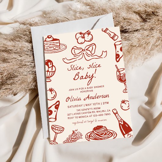 Italienische Pizza Slice Slice Babydusche Einladung