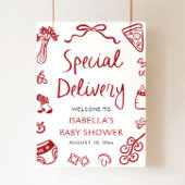 Italienische Pizza Special Lieferung Baby Dusche W Poster