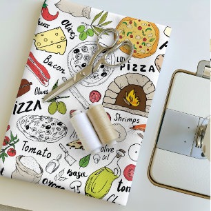 Italienische Pizza-Zutaten & Kräuter Lebensmittelm Stoff