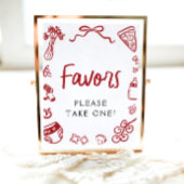 Italienische Pizzafavoriten Schild mit moderner Ha