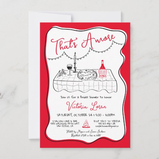 Italienische Pizzeria Party Einladung (Vorderseite)