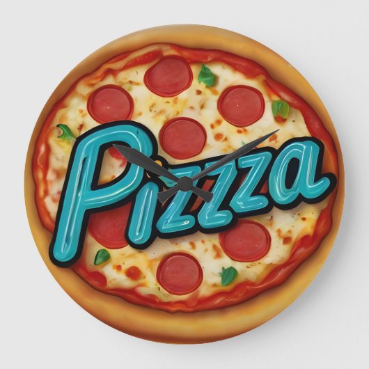 Italienische Pizzeria Pizza Küche oder Restaurant Große Wanduhr (Vorderseite)