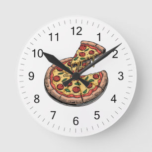 Italienische Pizzeria Pizza Küche oder Restaurant Runde Wanduhr