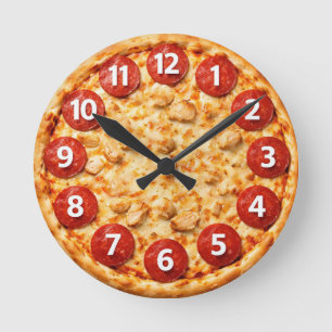Italienische Pizzeria Pizza Küche oder Restaurant Runde Wanduhr