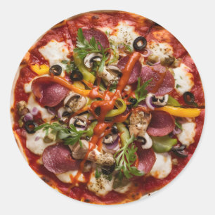 Italienische Pizzeria Pizza Küche oder Restaurant Runder Aufkleber