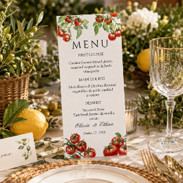 Italienische Pomodoro-Hochzeit  Menükarte