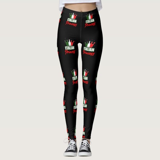 Italienische Prinzessin - Italienische Flagge Leggings (Vorderseite)