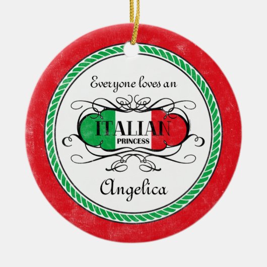 Italienische Prinzessin Personalized Ornament (Vorne)