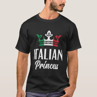 Italienische Prinzessin Stolz Italienische Flagge  T-Shirt
