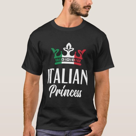 Italienische Prinzessin Stolz Italienische Flagge T-Shirt (Vorderseite)