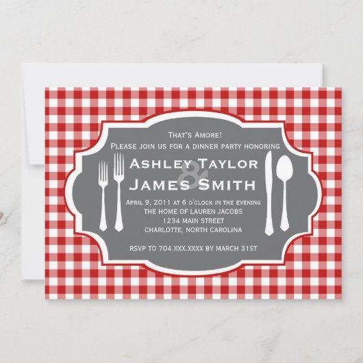 Italienische Proben-Abendessen-Einladung Einladung (Vorderseite)