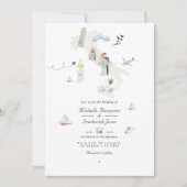 Italienische QR-Hochzeit in Urlaubsort Einladung (Vorderseite)