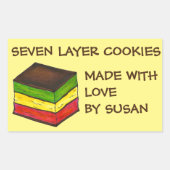 Italienische Rainbow Seven Layer Tricolor Cookie B Rechteckiger Aufkleber (Vorderseite)