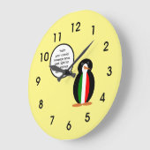 Italienische Rednerin Penguin Personalisiert Große Wanduhr (Winkel)