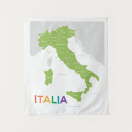 Italienische Region Karte Wandteppich