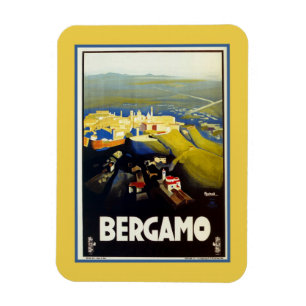 Italienische Reise Vintage Zwanzigerjahre Bergamos Magnet