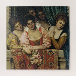 Italienische Renaissance-Damen auf einem Balkon Puzzle