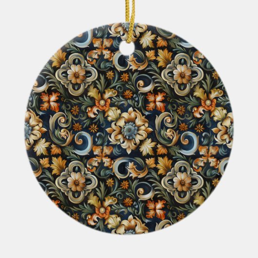 Italienische Renaissance in Blau Keramik Ornament (Vorne)