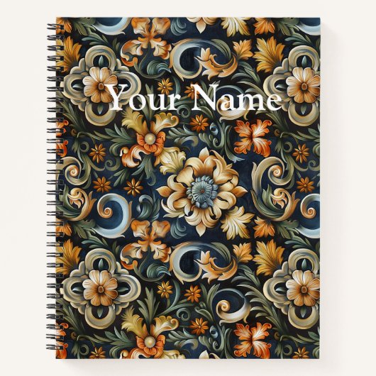 Italienische Renaissance in Blau Notizblock (Vorderseite)