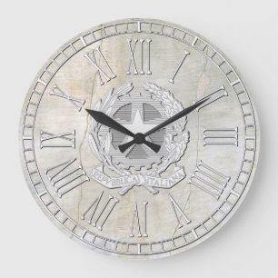 Italienische Republik Vintage-Gips-Look Große Wanduhr