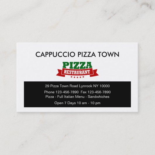 Italienische Restaurant-Pizza BusinessCards Visitenkarte (Vorderseite)