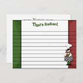 Italienische Rezept-Karte Postkarte (Vorne/Hinten)