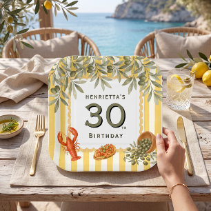 Italienische Riviera 30. Geburtstag Papier-Teller Pappteller