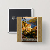 Italienische Riviera Europa Italien Reiseplakat Button (Vorne & Hinten)