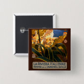 Italienische Riviera Europa Italien Reiseplakat Button (Vorne & Hinten)