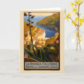 Italienische Riviera Europa Italien Reiseplakat Karte (Gelbe Blume)