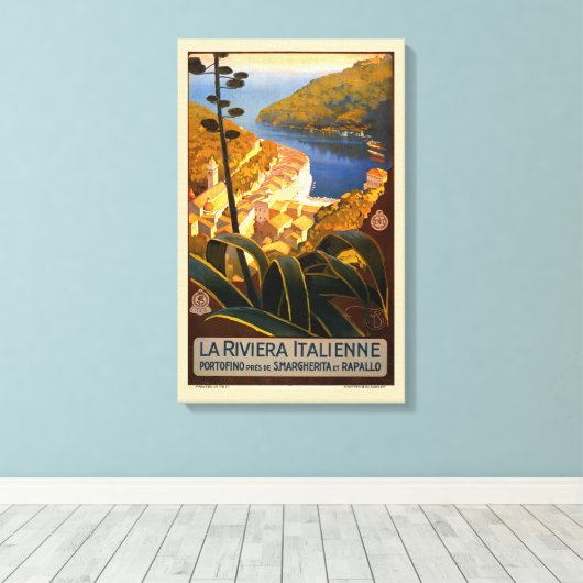 Italienische Riviera Europa Italien Reiseplakat Leinwanddruck (Insitu (Holzboden))