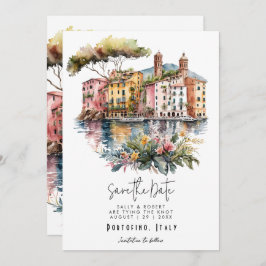 Italienische Riviera Portofino Save the Date Karte