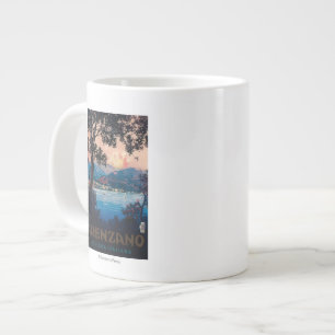 Italienische Riviera Reiseplakat Jumbo-Tasse