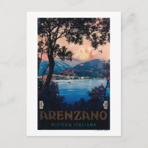 Italienische Riviera Reiseplakat Postkarte
