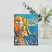 Italienische Riviera Retro Travel Postkarte (Stehend Vorderseite)