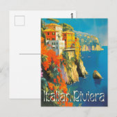 Italienische Riviera Retro Travel Postkarte (Vorne/Hinten)