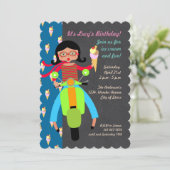 Italienische Rollerin Birthday Party Einladung (Stehend Vorderseite)